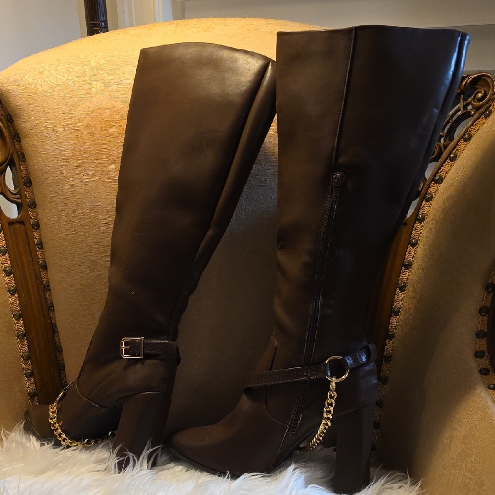 Elegant Brown Knee-High Boots